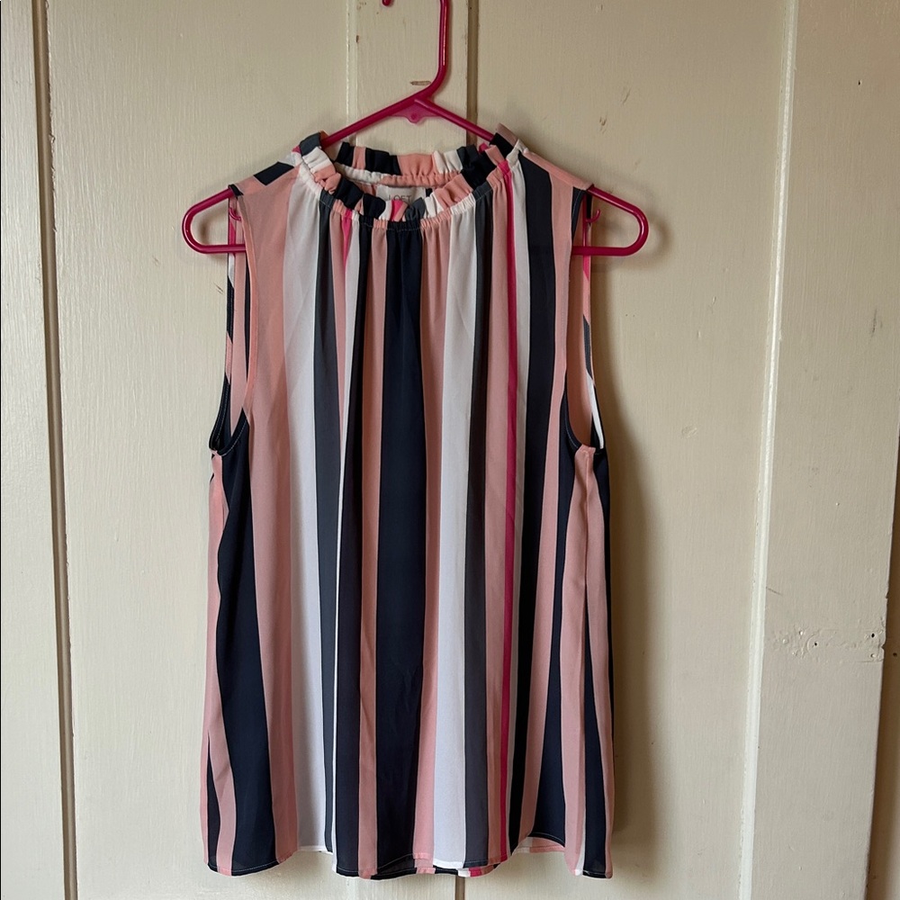 LOFT Multicolor Striped Sleeveless Blouse